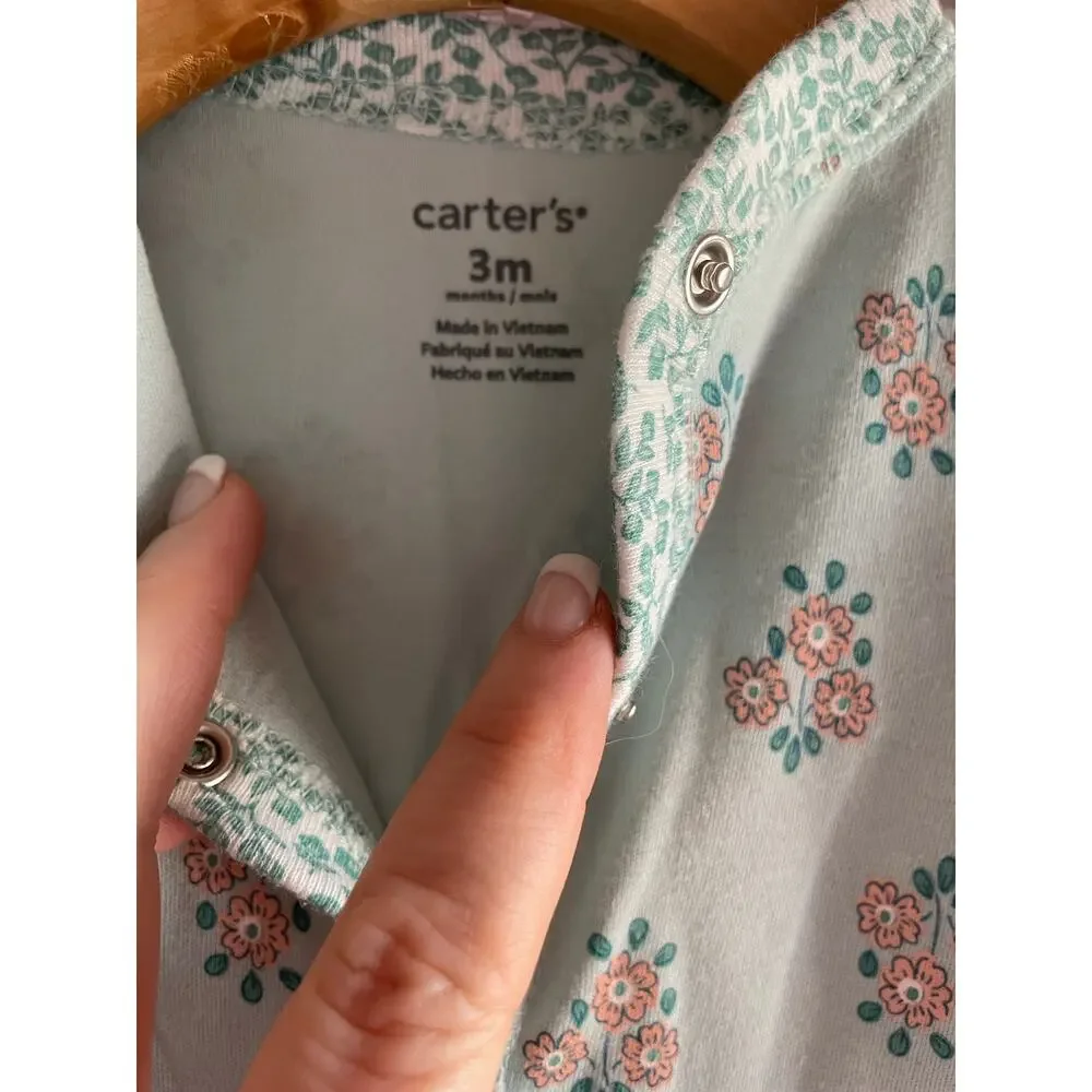 NWT! Baby Girl Mint Green Floral Onesie 3 Months